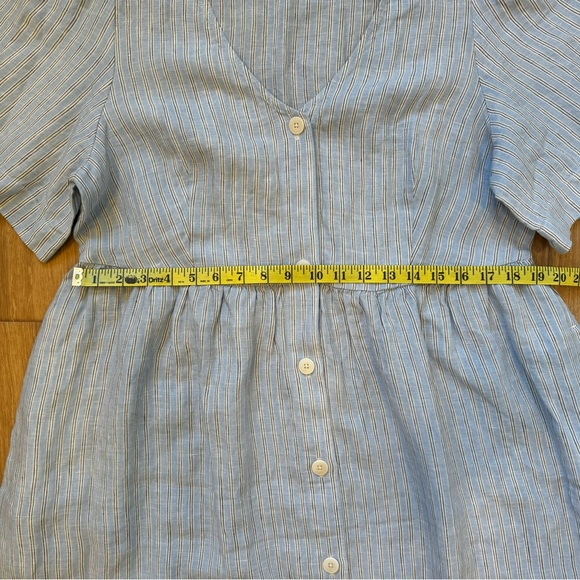Madewell Light Blue Striped Button-Front Midi Dress - Picture 6 of 11